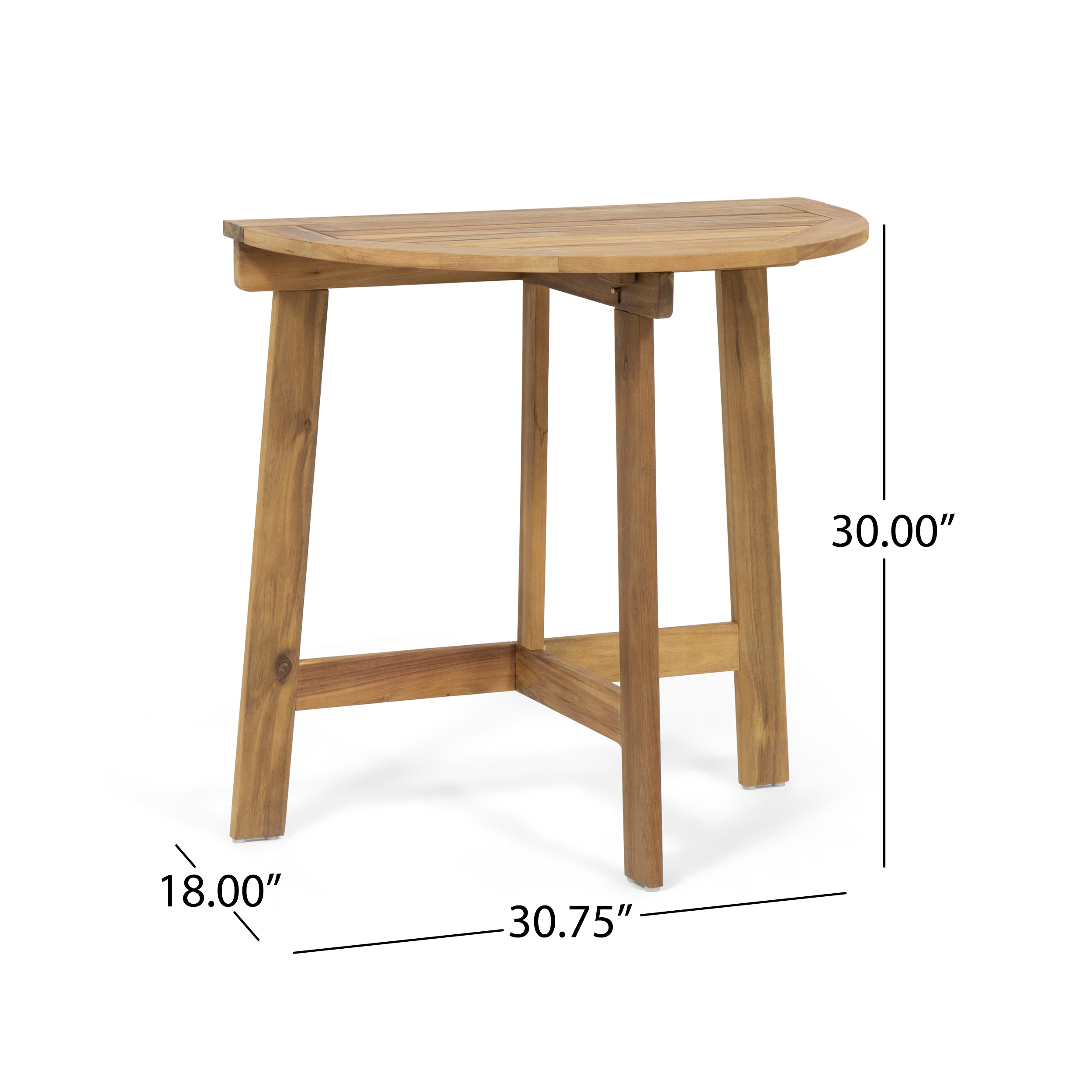 Sophia Outdoor Half Round Acacia Wood Bistro Table GDFStudio