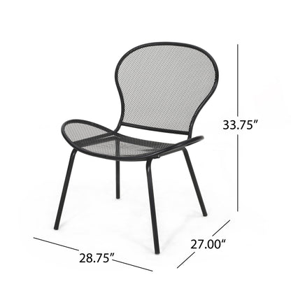 Tristian Modern Outdoor Iron Club Chair (Set of 2)