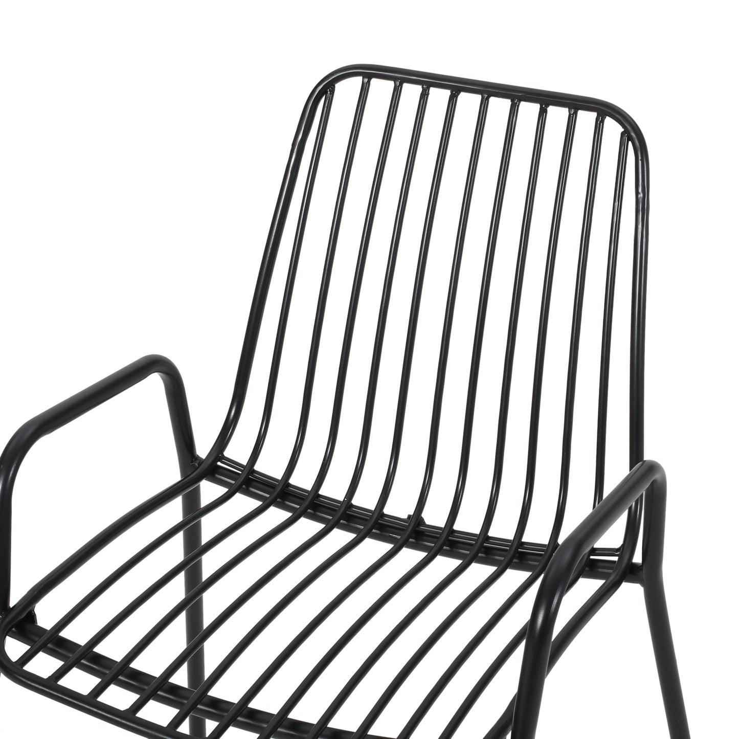 Ashwood Outdoor Modern Iron 2 Seater Chat Set