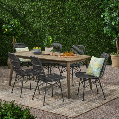 Kendal Outdoor 6 Seater Wicker Dining Set