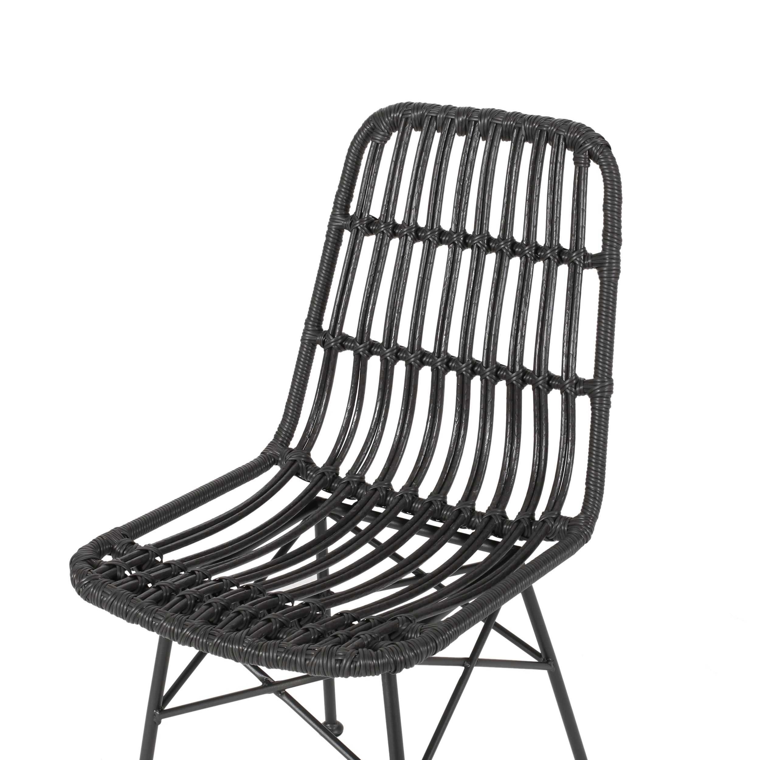 Silverdew Indoor Wicker Dining Chairs Set of 2 GDFStudio