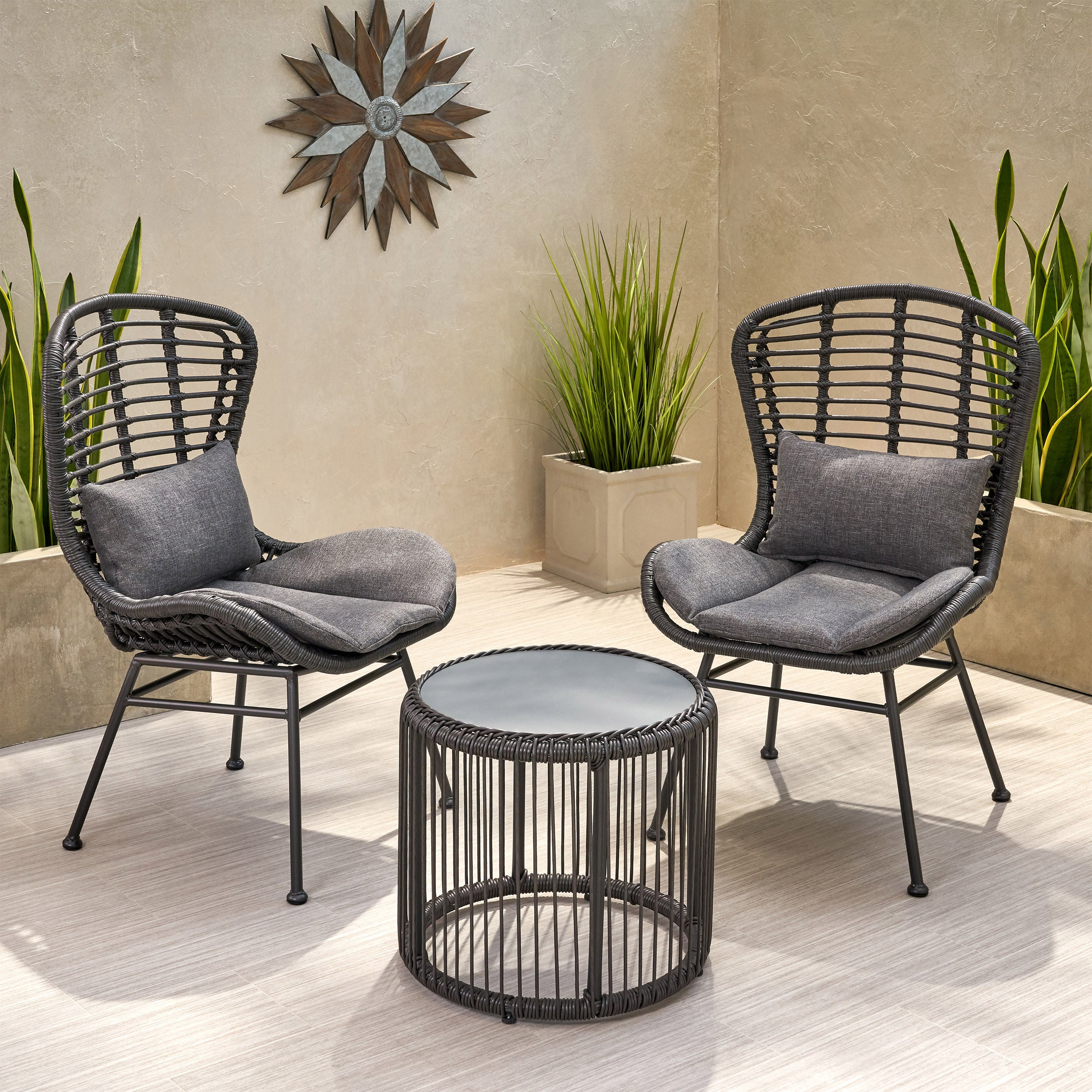 Wicker best sale chat set