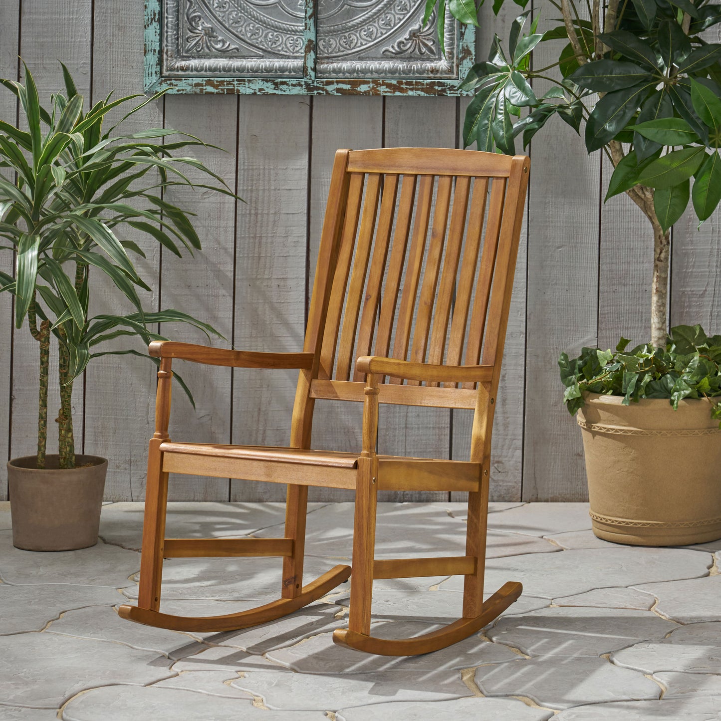 Myrna Outdoor Acacia Wood Rocking Chair