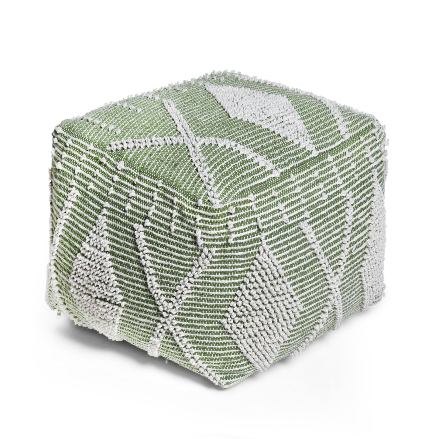 Dereka Contemporary Handcrafted Faux Yarn Pouf