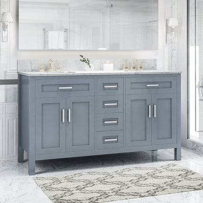 Greeley Contemporary 60" Wood Bathroom Vanity (Counter Top Not Included)