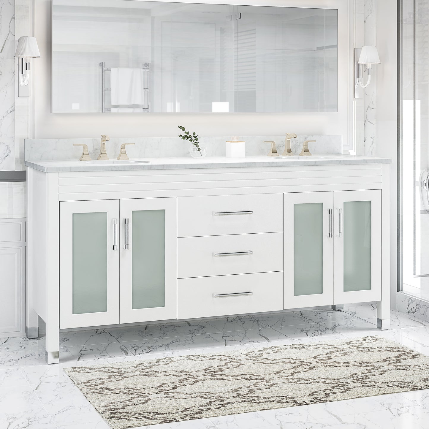 Holdame Contemporary 72" Wood Bathroom Vanity (Counter Top Not Included)
