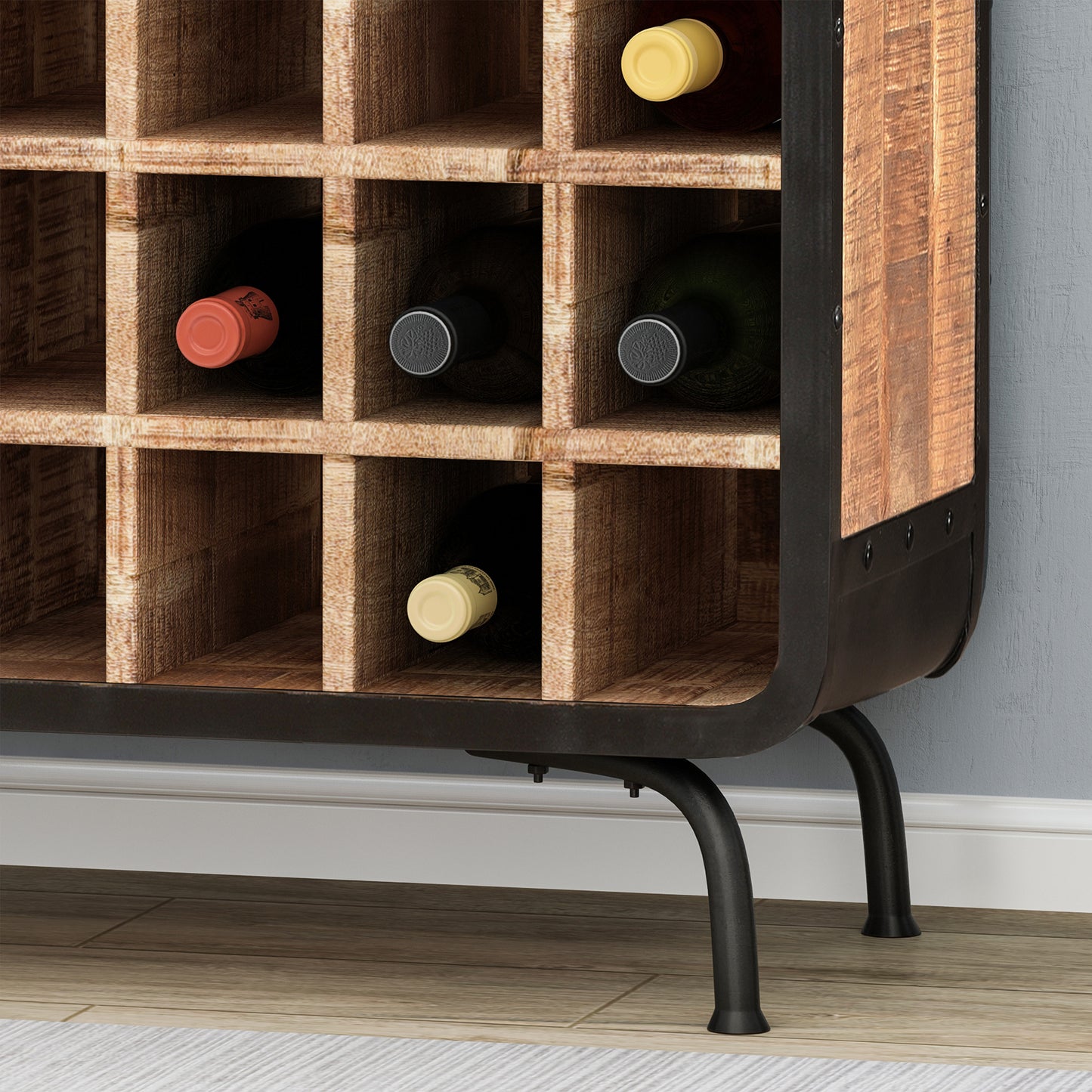 Spring Industrial Design Wine Rack Bar Cabinet