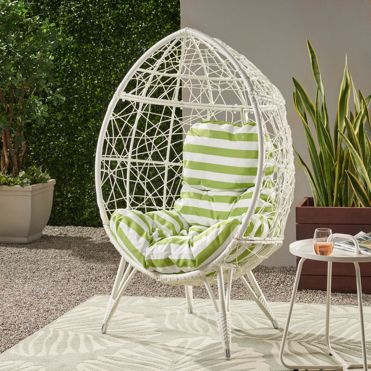 Hendryx Outdoor Freestanding Wicker Teardrop / Egg Chair