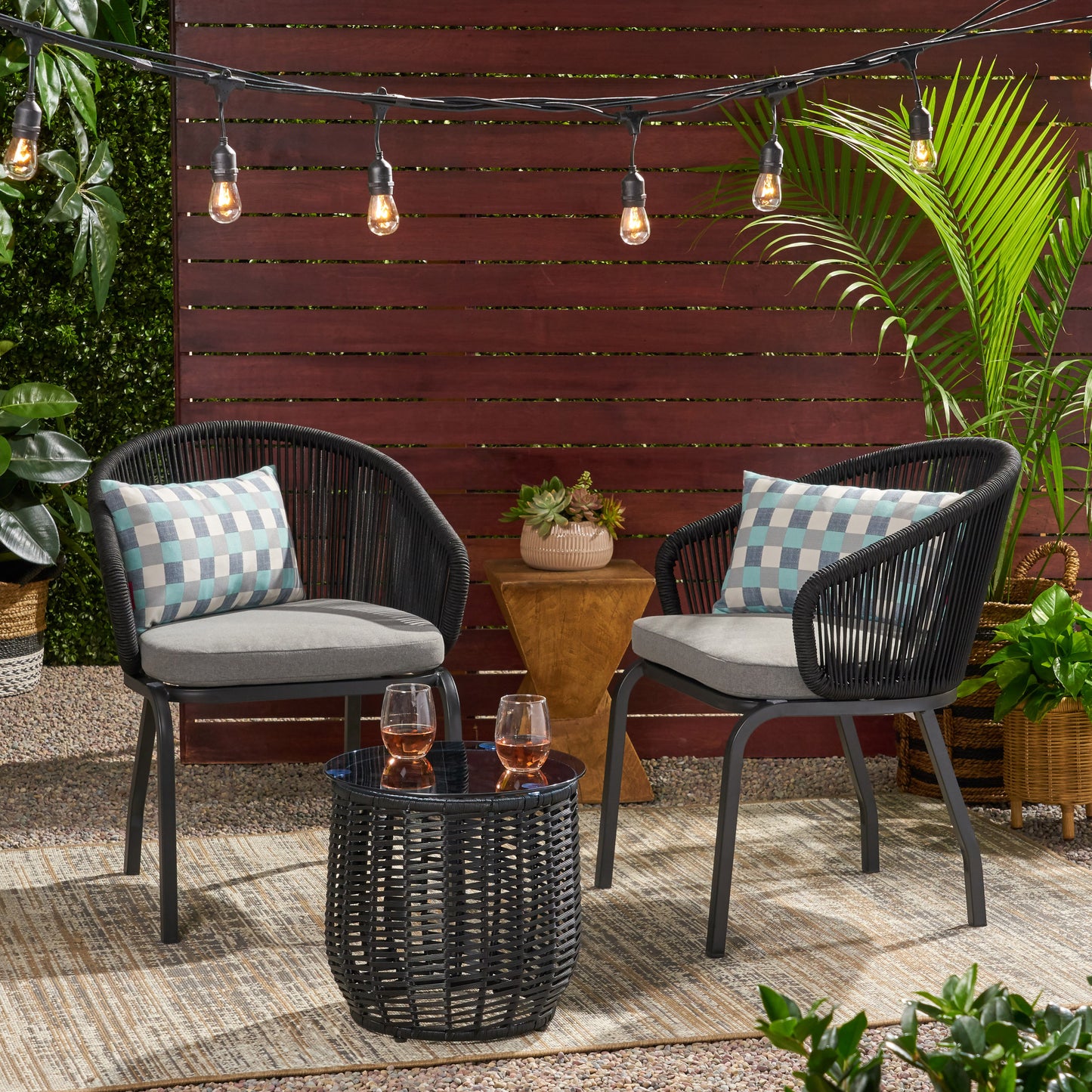 Ola Outdoor Modern 2 Seater Chat Set