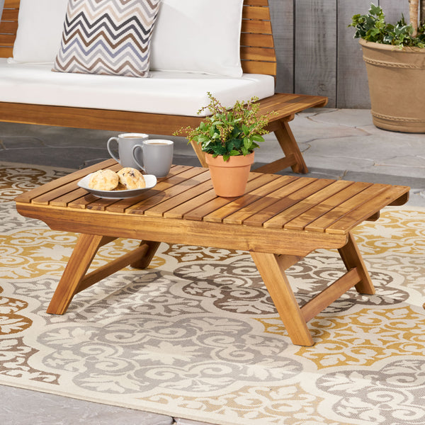 Kaiya Outdoor Wooden Coffee Table GDFStudio