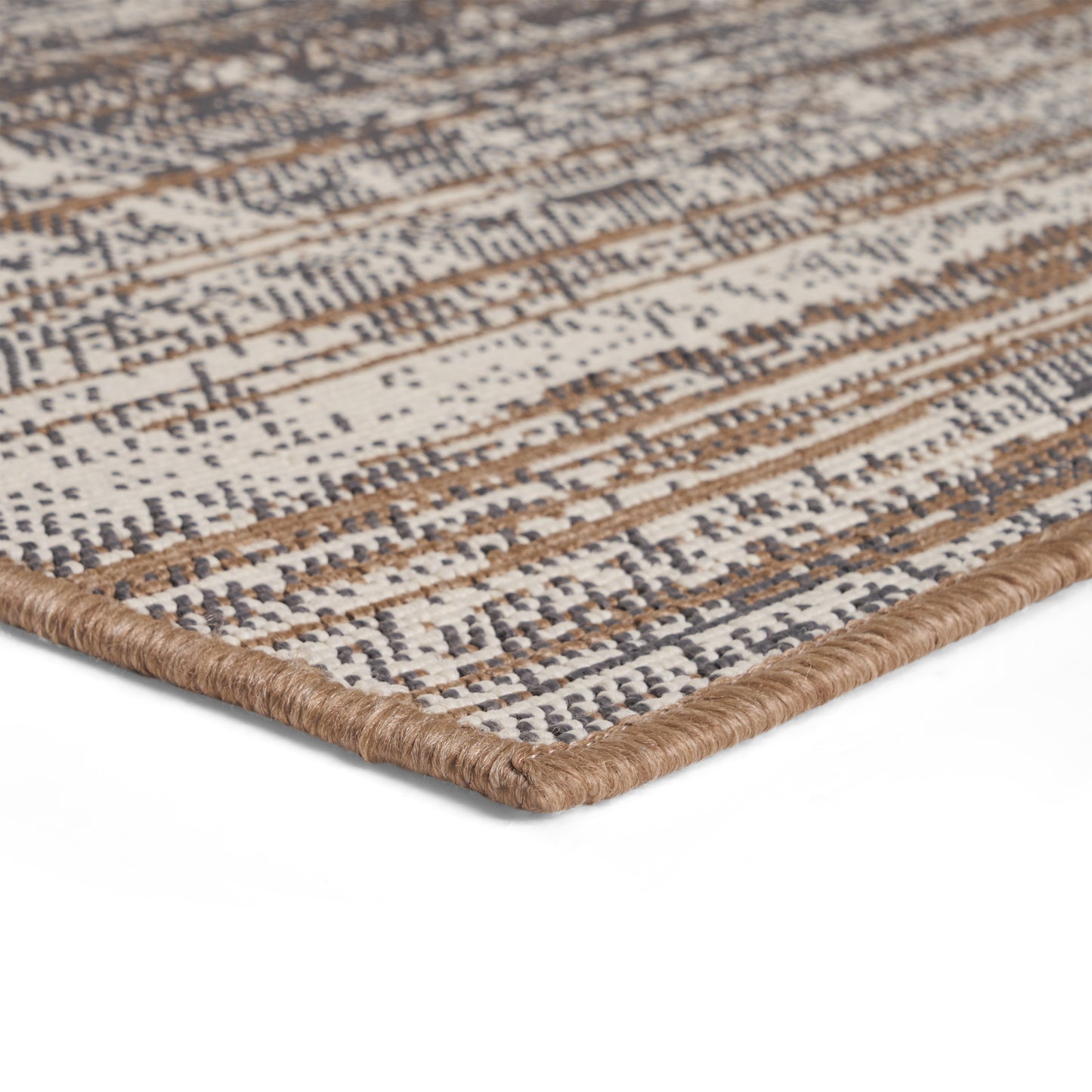 Katherine Outdoor Contemporary Area Rug, Gray and Beige