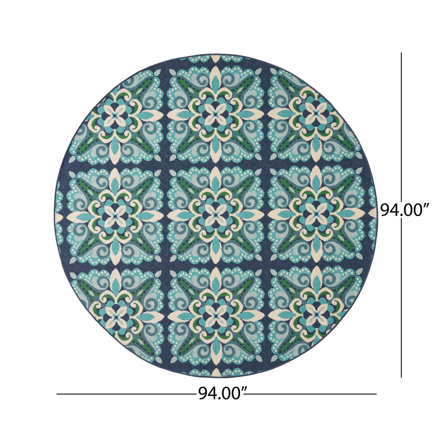 Pazel Indoor/Outdoor Floral Area Rug, Blue and Green
