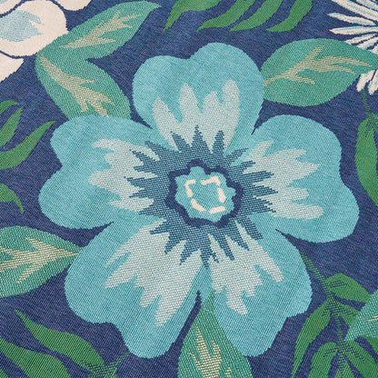 Truda Outdoor Floral Area Rug, Blue and Green