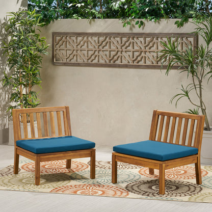 Arth Outdoor Acacia Wood Club Chair (Set of 2)