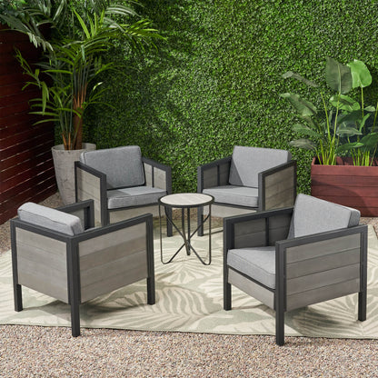 Grace Outdoor Club Chair with Cushions (Set of 4)