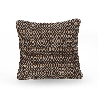 Tzipporah Boho Jute and Cotton Throw Pillow