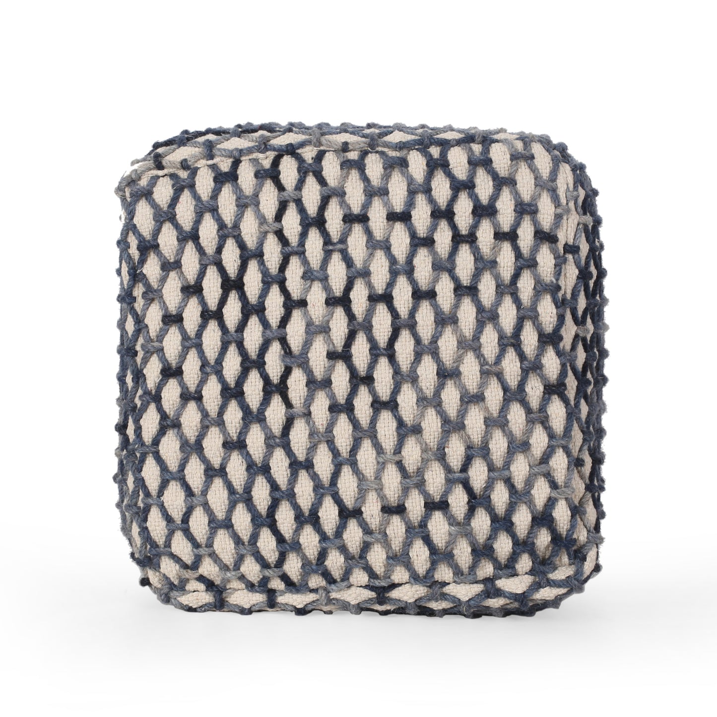 Jobe Boho Wool and Cotton Pouf