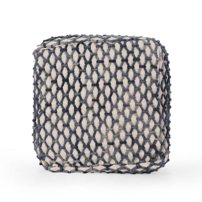 Jobe Boho Wool and Cotton Pouf