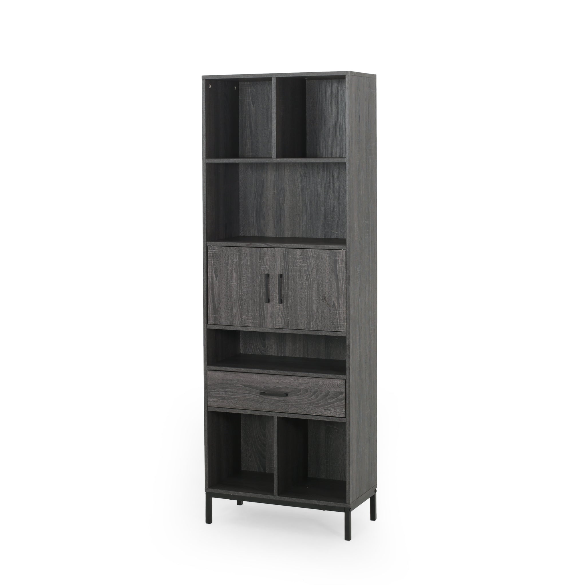 Abriel Bookcase with Storage Cabinet & Drawer – GDFStudio