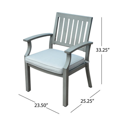 Zoey Outdoor Modern Aluminum Dining Chair With Cushion (Set of 2)