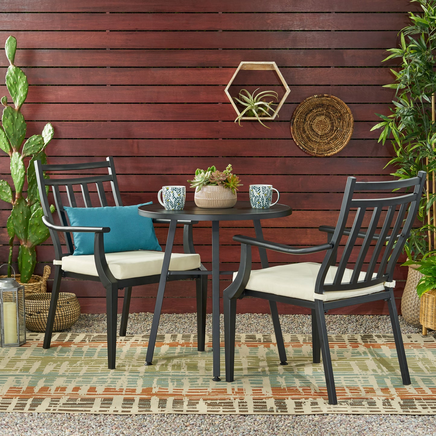 Olive Outdoor 3 Piece Bistro Set with Cushions