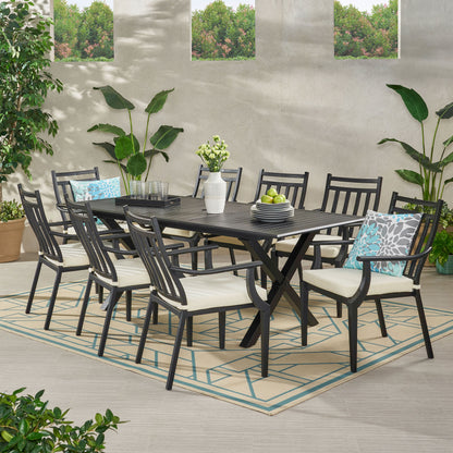 Olive Outdoor 9 Piece Dining Set with Expandable Table