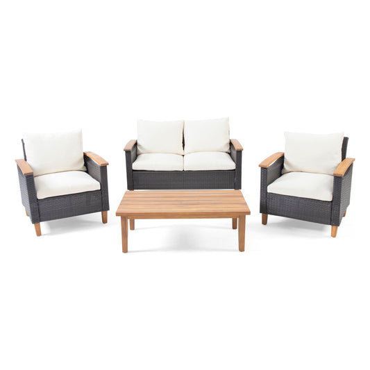 Velthur Outdoor 4 Seater Chat Set with Coffee Table