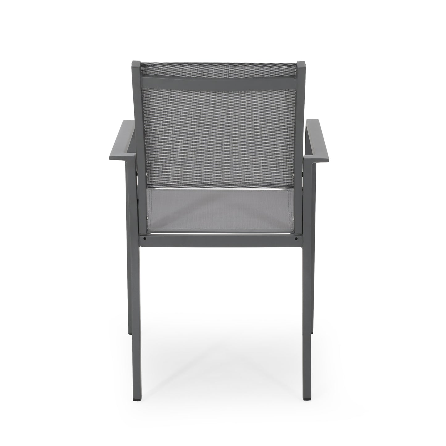 Martin Outdoor Modern Aluminum Dining Chair with Mesh Seat (Set of 2)
