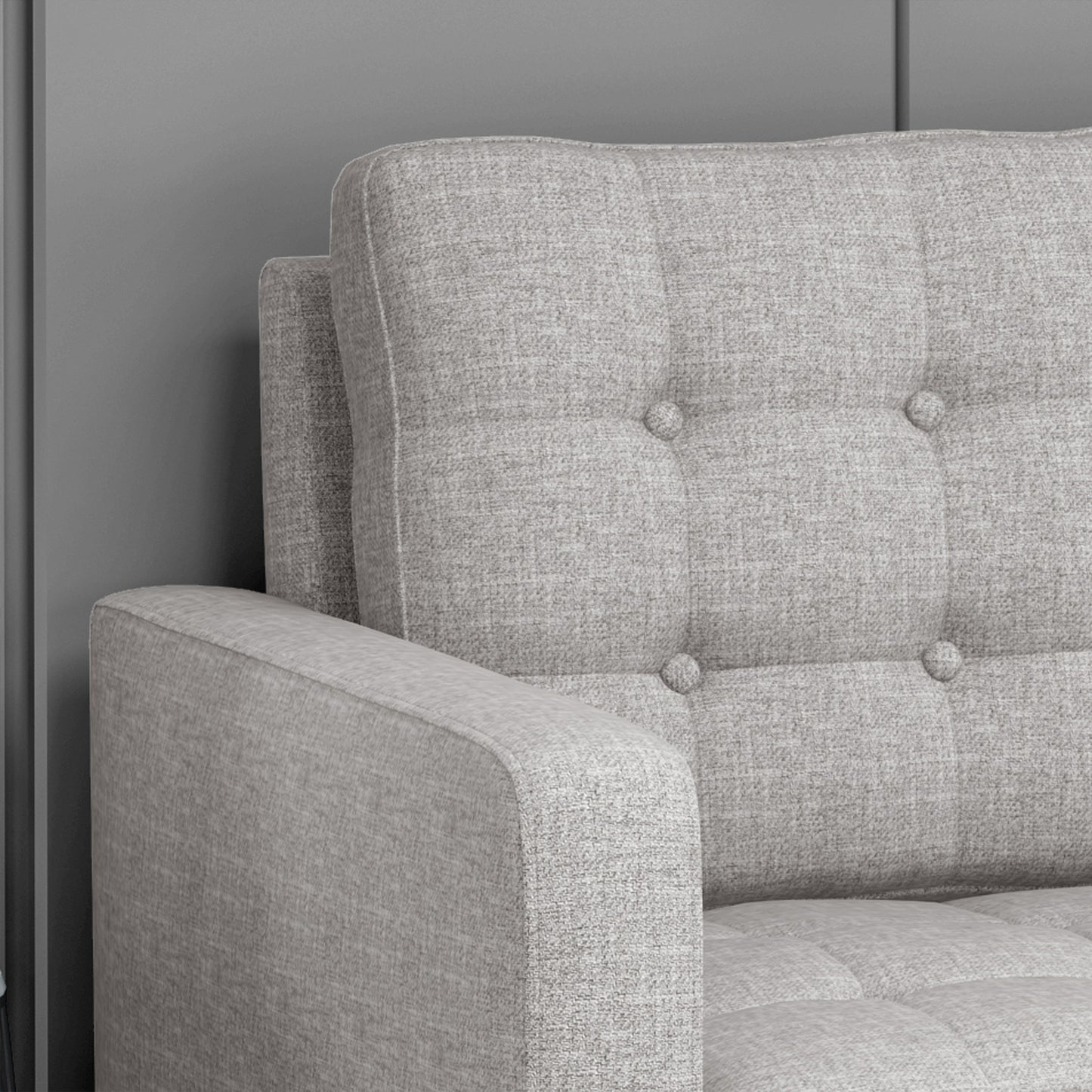 Ayumi Contemporary Tufted Fabric 3 Seater Sofa