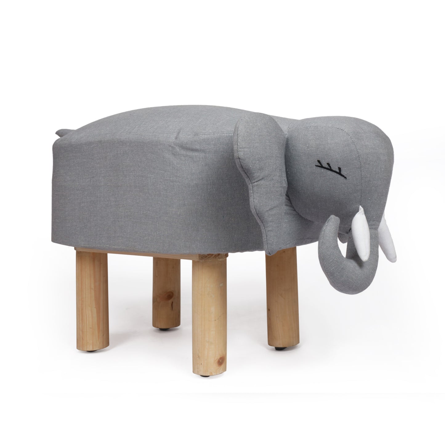 Yossef Contemporary Fabric Upholstered Elephant Ottoman