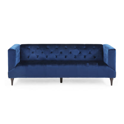 Alura Velvet Upholstered Tufted 3 Seater Sofa