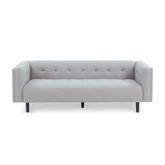 Kennedii Mid-Century Modern Fabric Upholstered Tufted 3 Seater Sofa