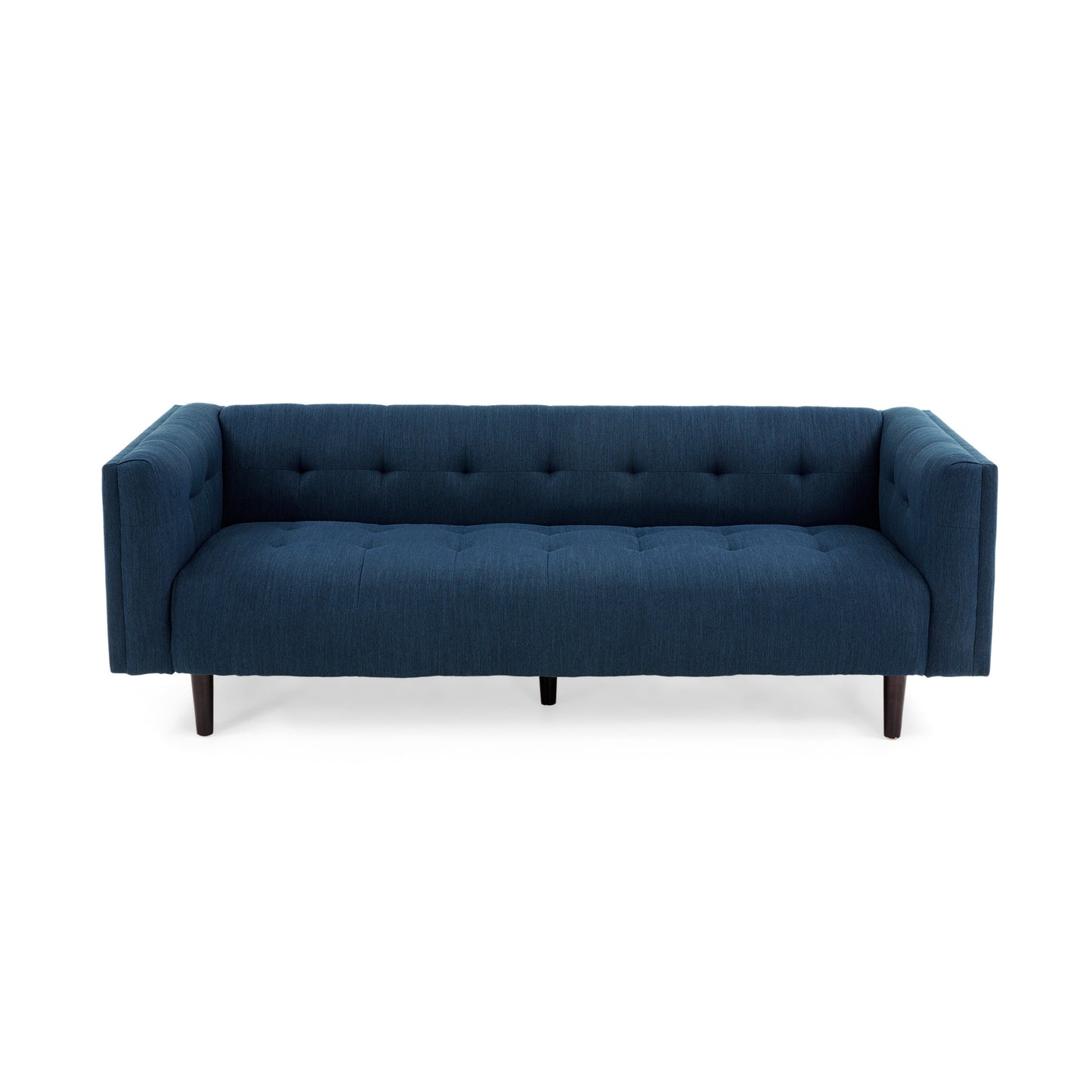 Kennedii Mid-Century Modern Fabric Upholstered Tufted 3 Seater Sofa
