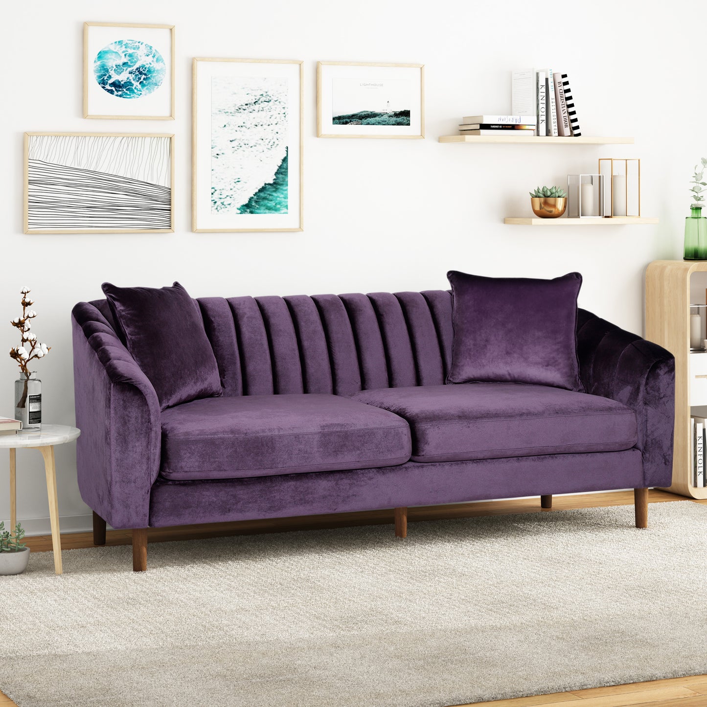 Jeannie Contemporary Velvet 3 Seater Sofa