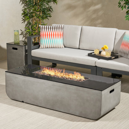 Laini Outdoor 56-Inch Rectangular Fire Pit with Tank Holder