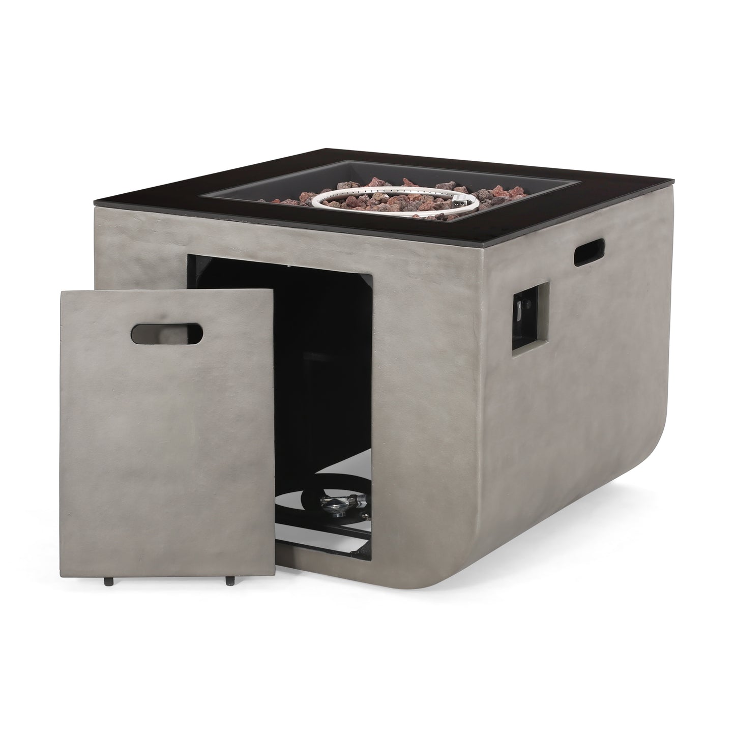 Laini Outdoor Modern 30-Inch Square Fire Pit