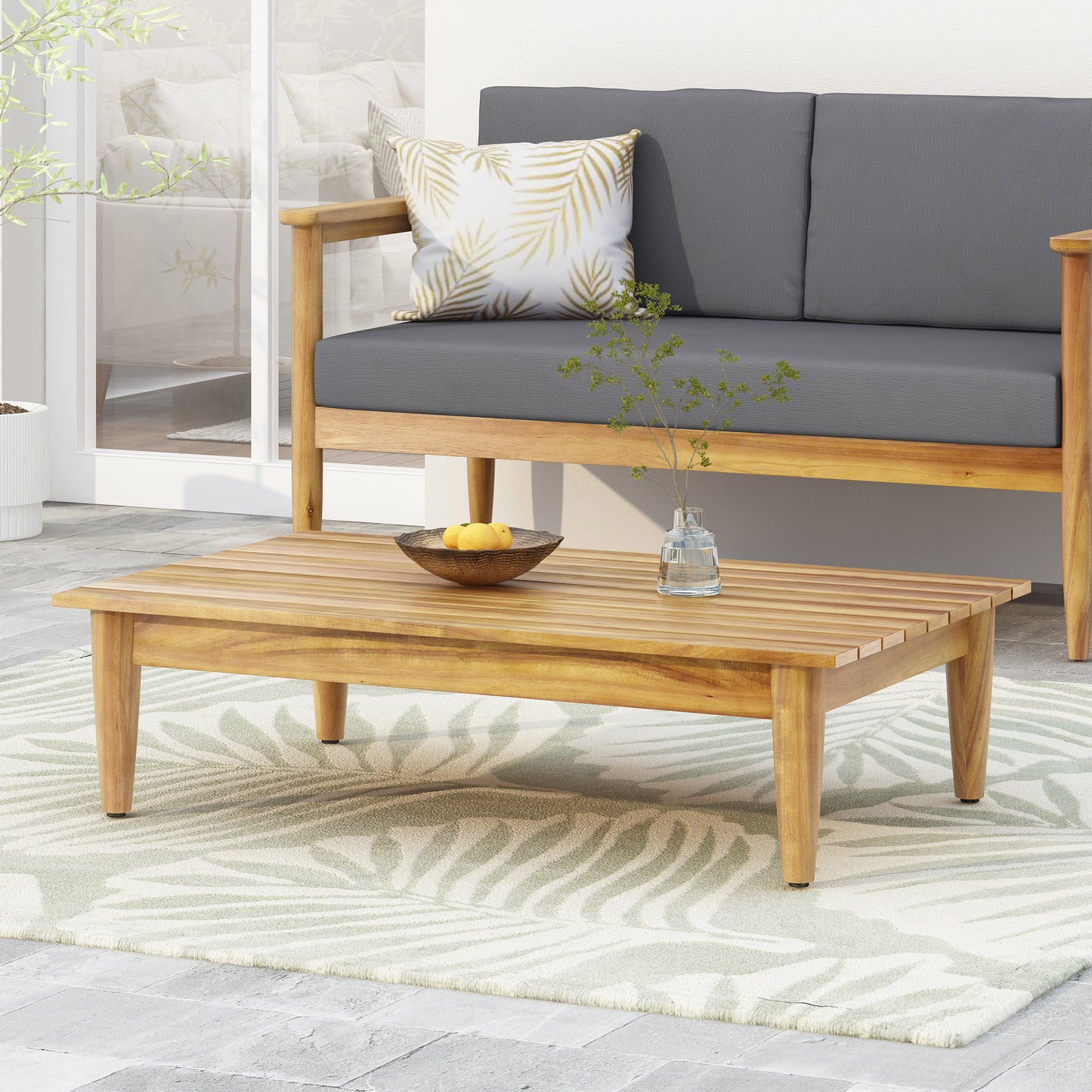 Plumb Outdoor Acacia Wood Coffee Table