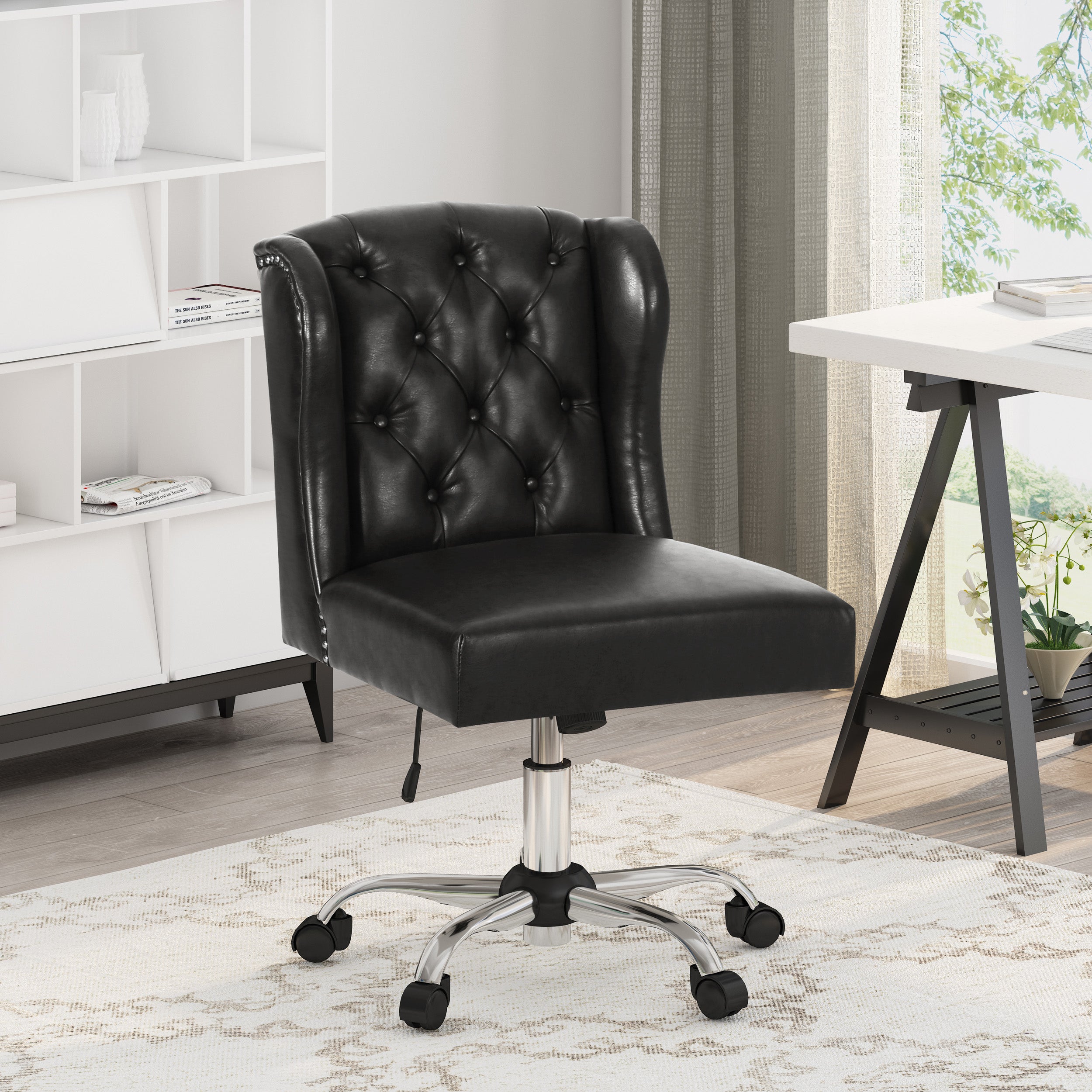 Tufted office discount chair with arms