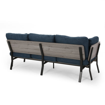 Athea Mid-Century Modern 3 Seater Wood Frame Sofa
