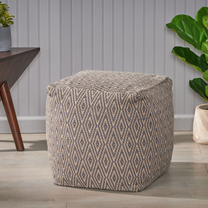 Sovereign Hand-Crafted Cotton Cube Pouf