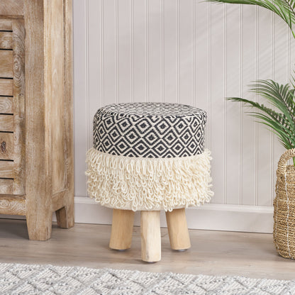 Stormy Handcrafted Boho Fabric Stool