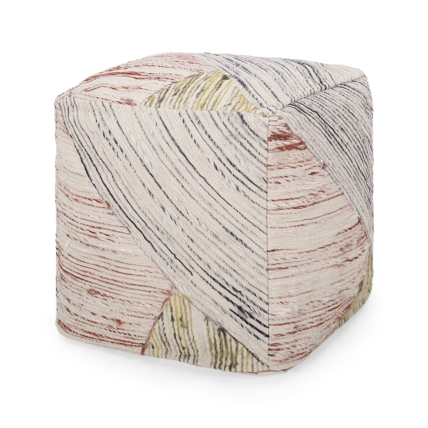 Julliana Traditional Hand Woven Boho Fabric Cube Pouf