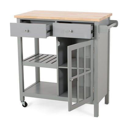 Aidah Contemporary Kitchen Cart with Wheels