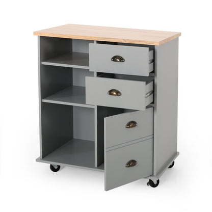 Yohaan Contemporary Kitchen Cart with Wheels