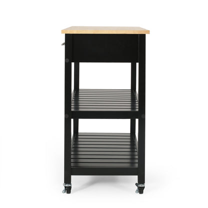 Enon Contemporary Kitchen Cart with Wheels