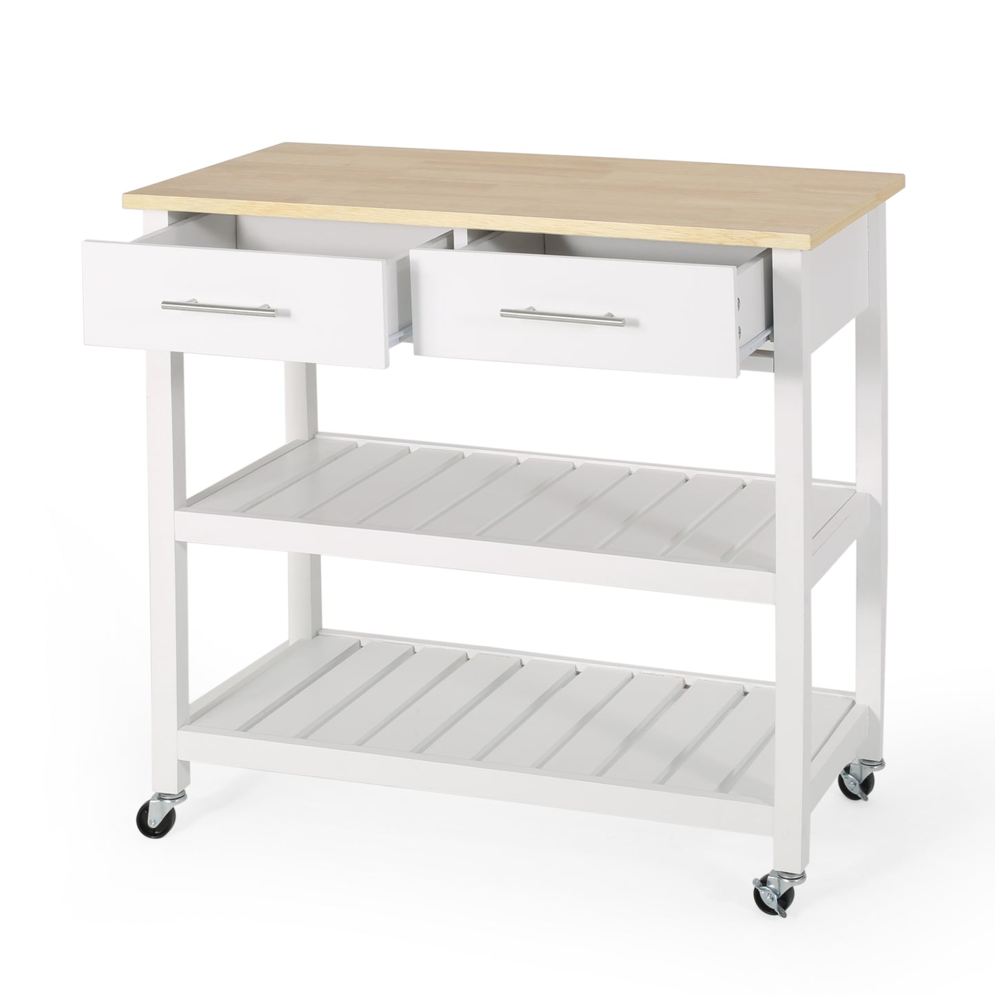 Enon Contemporary Kitchen Cart with Wheels