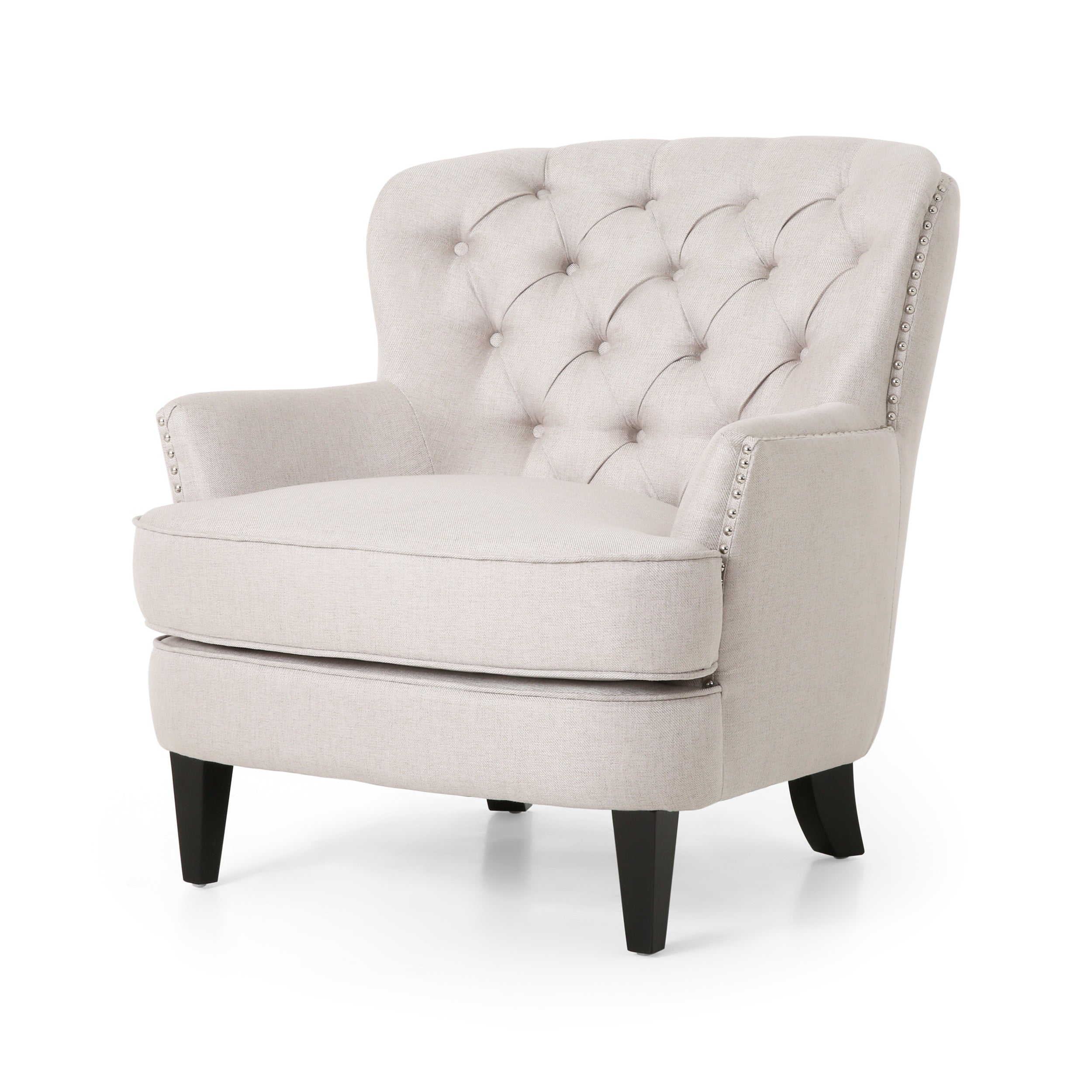 Tufted club cheap chair and ottoman