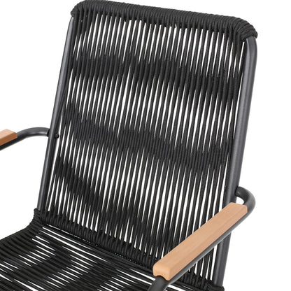 Laycee Modern Outdoor Rope Weave Club Chair (Set of 2)