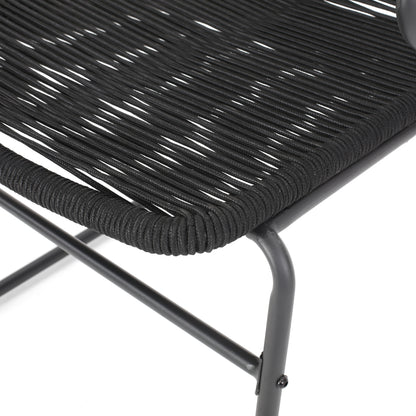 Laycee Modern Outdoor Rope Weave Chat Set with Side Table