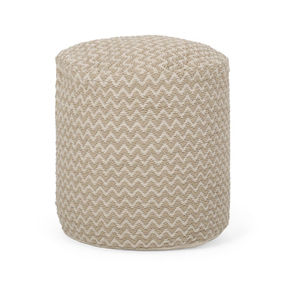 Quincee Boho Fabric Cylinder Pouf